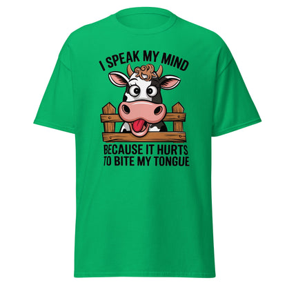 Speak My Mind | Funny Cow T-Shirt - Irish Green - T-Shirts Online
