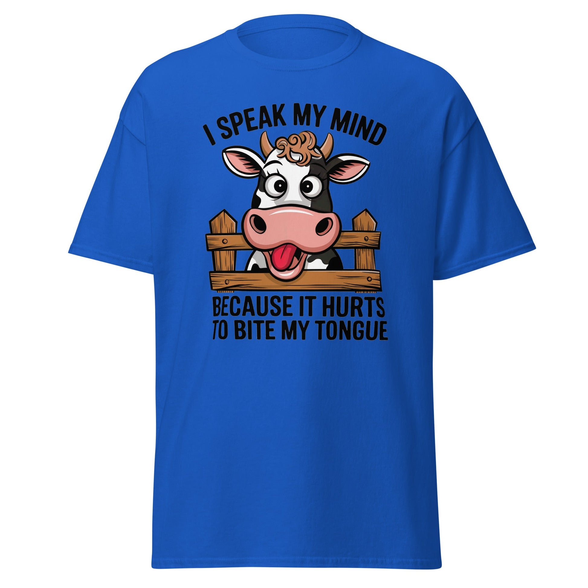 Speak My Mind | Funny Cow T-Shirt - Royal - T-Shirts Online