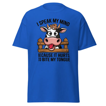 Speak My Mind | Funny Cow T-Shirt - Royal - T-Shirts Online