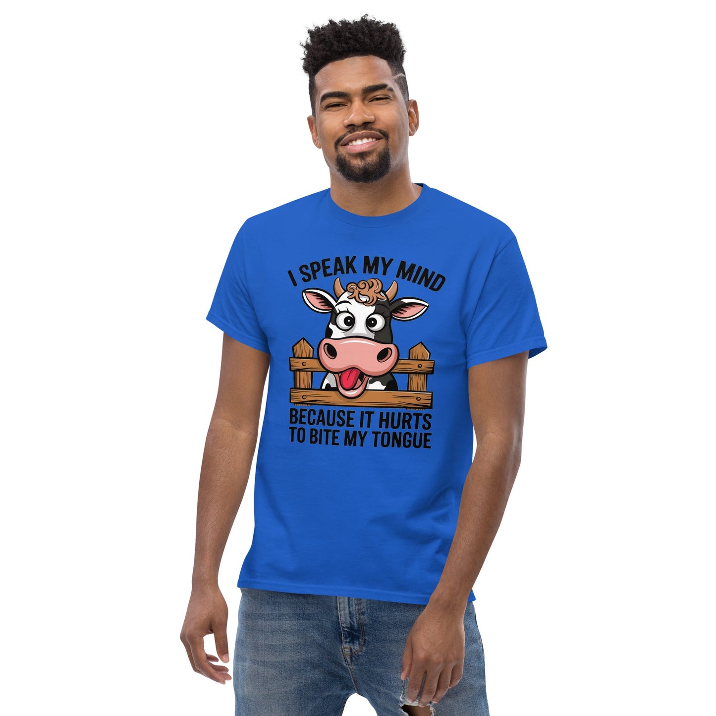 Speak My Mind | Funny Cow T-Shirt - Royal - T-Shirts Online