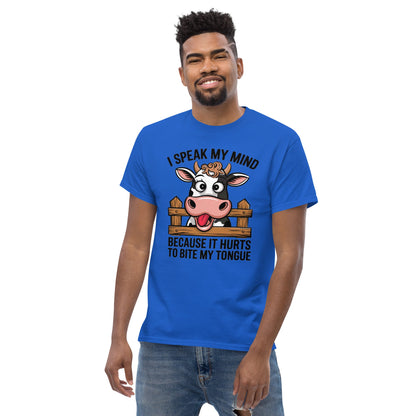 Speak My Mind | Funny Cow T-Shirt - Royal - T-Shirts Online
