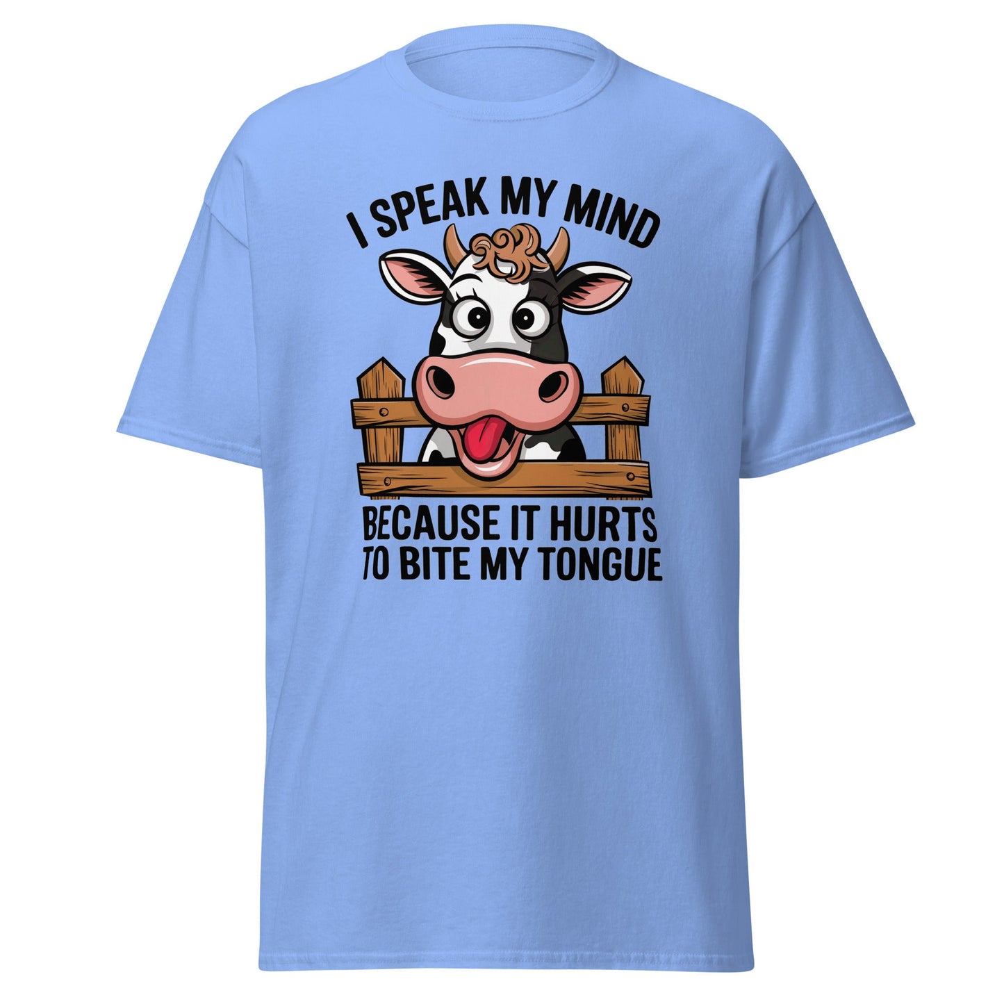 Speak My Mind | Funny Cow T-Shirt - Carolina Blue - T-Shirts Online