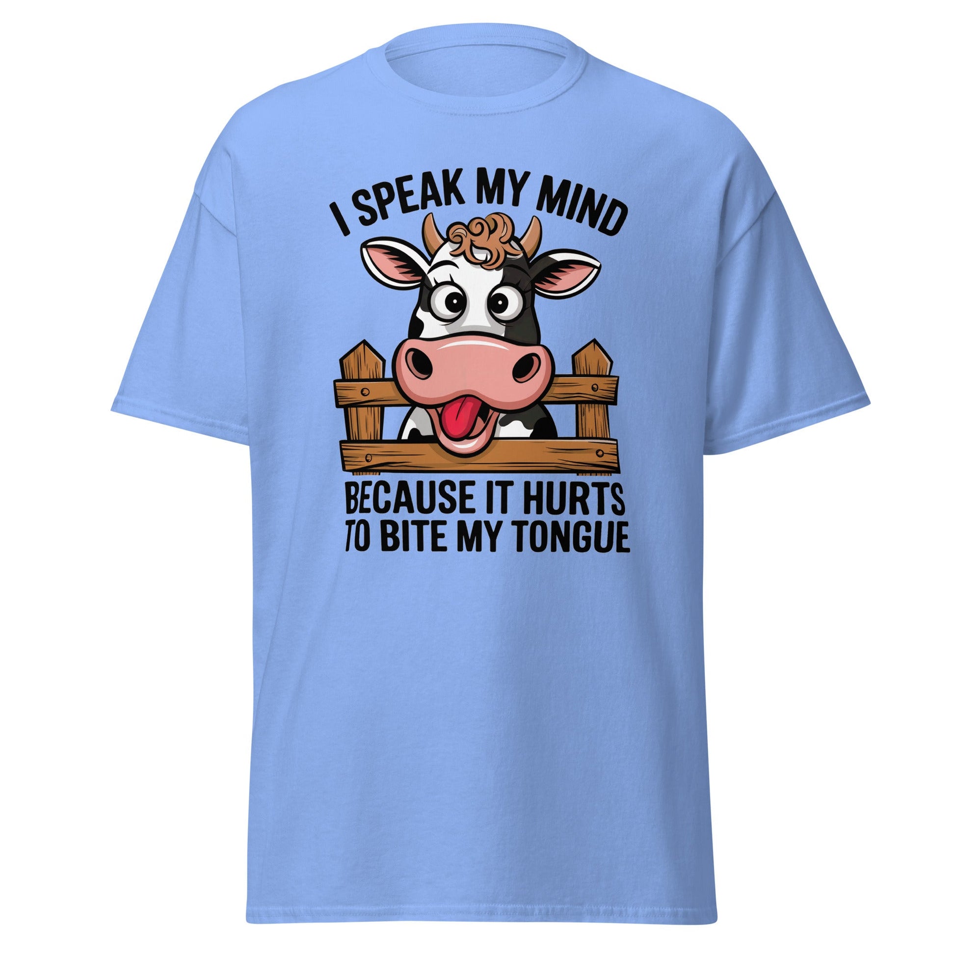 Speak My Mind | Funny Cow T-Shirt - Carolina Blue - T-Shirts Online