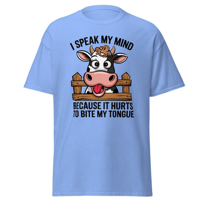 Speak My Mind | Funny Cow T-Shirt - Carolina Blue - T-Shirts Online