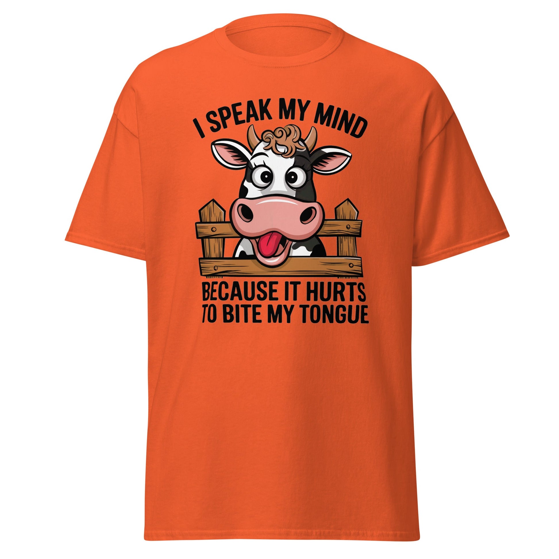 Speak My Mind | Funny Cow T-Shirt - Orange - T-Shirts Online