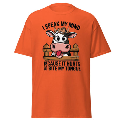 Speak My Mind | Funny Cow T-Shirt - Orange - T-Shirts Online