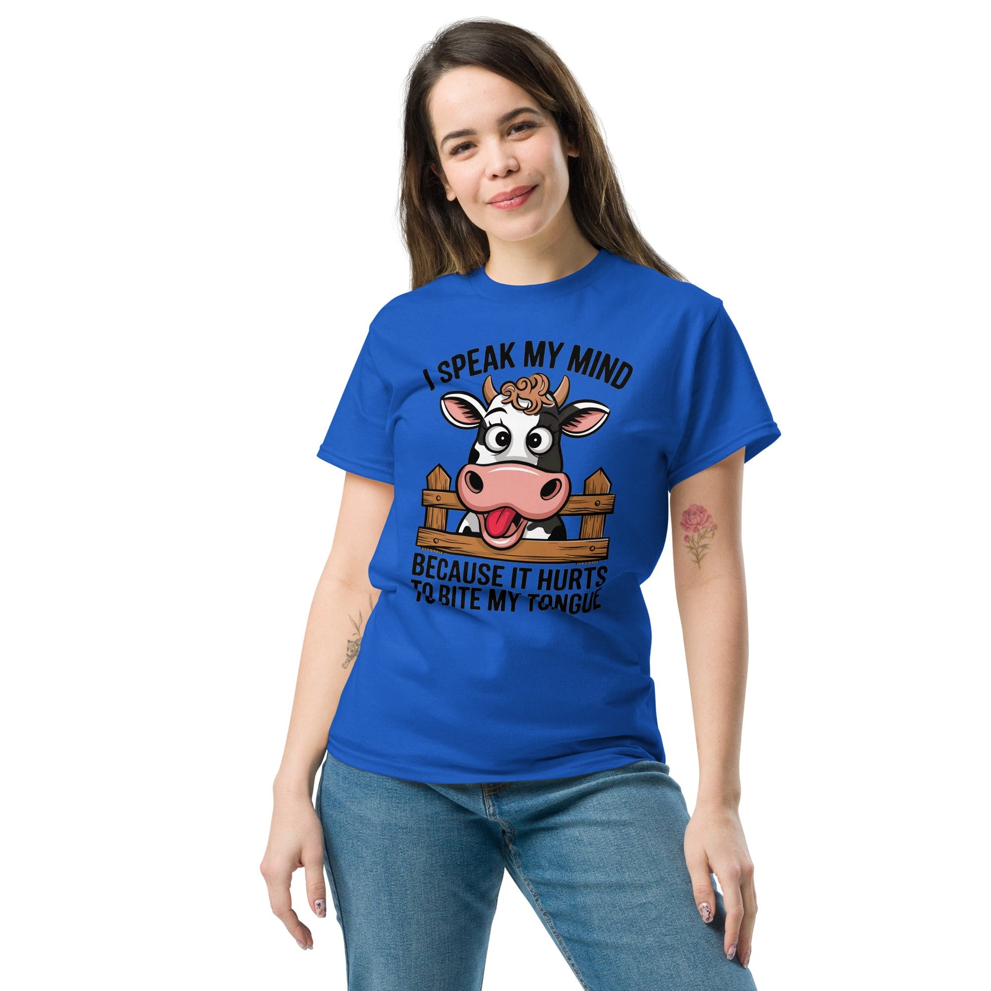 Speak My Mind | Funny Cow T-Shirt - Royal - T-Shirts Online
