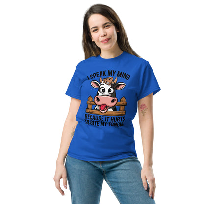 Speak My Mind | Funny Cow T-Shirt - Royal - T-Shirts Online