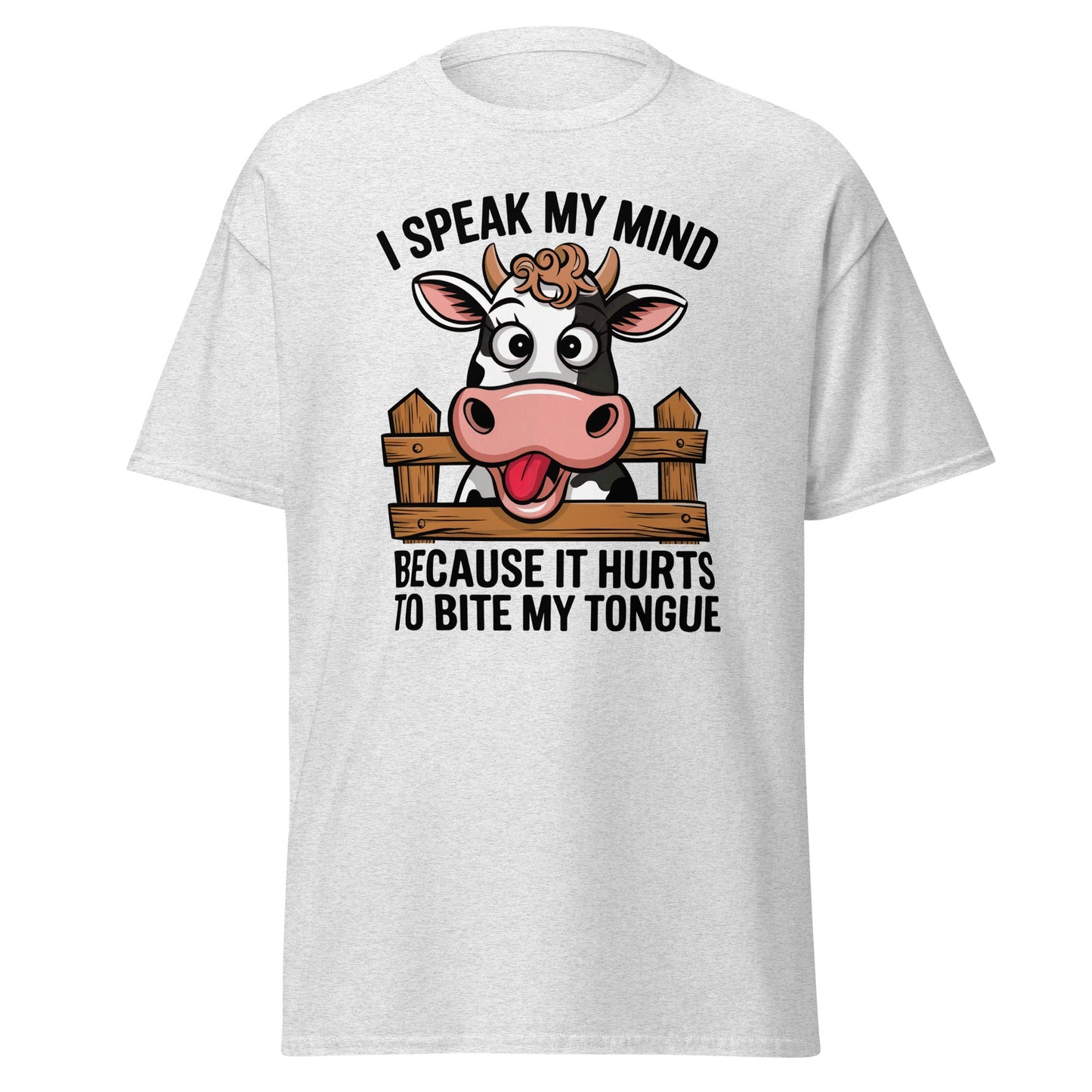 Speak My Mind | Funny Cow T-Shirt - Ash - T-Shirts Online