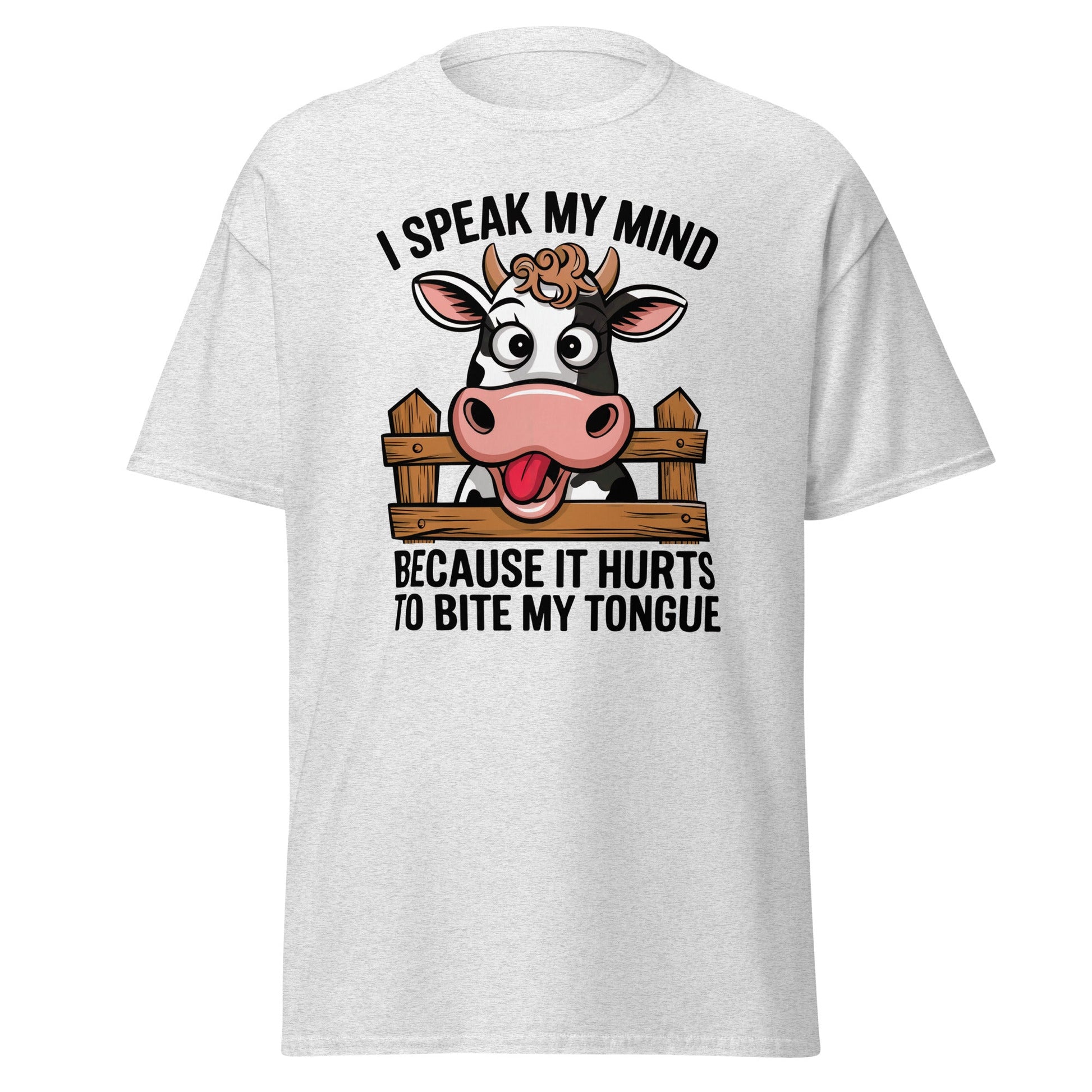 Speak My Mind | Funny Cow T-Shirt - Ash - T-Shirts Online