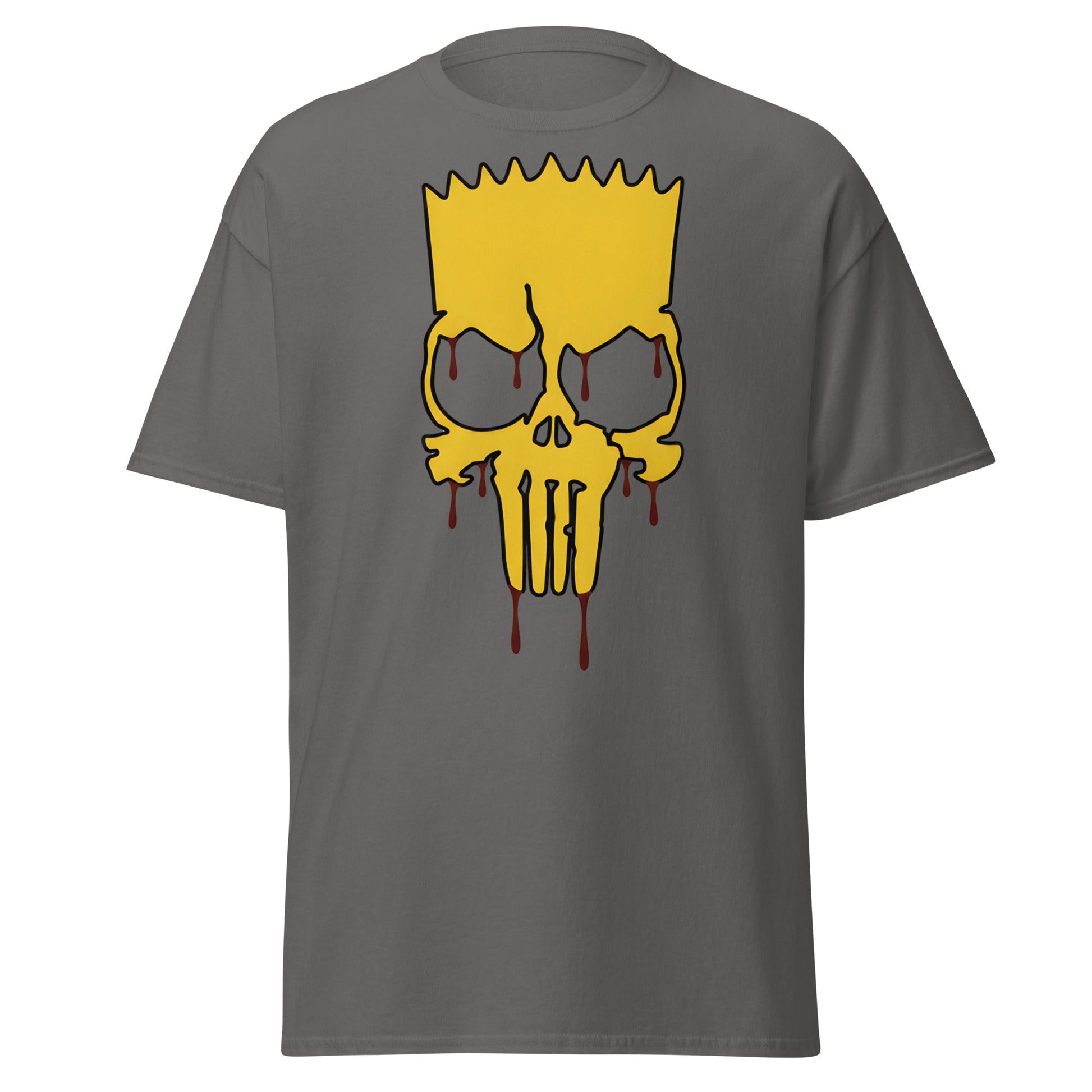 Spiky - Hair Skull Mashup T-Shirt - Charcoal - T-Shirts Online