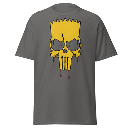 Spiky - Hair Skull Mashup T-Shirt - Charcoal - T-Shirts Online