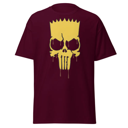 Spiky - Hair Skull Mashup T-Shirt - Maroon - T-Shirts Online