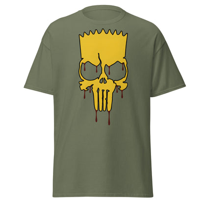 Spiky - Hair Skull Mashup T-Shirt - Military Green - T-Shirts Online