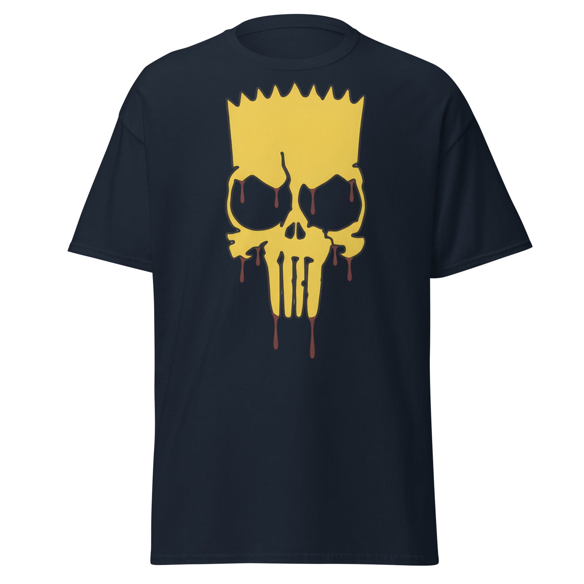 Spiky - Hair Skull Mashup T-Shirt - Navy - T-Shirts Online