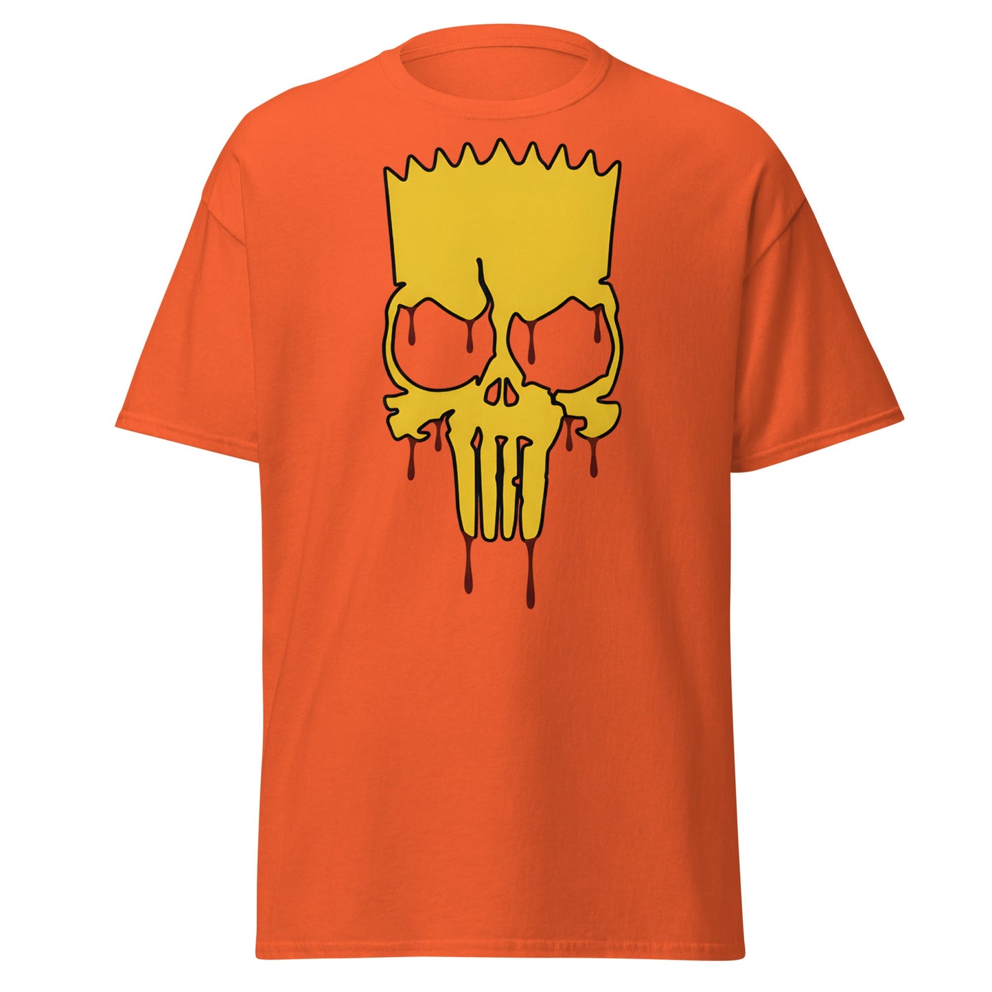 Spiky - Hair Skull Mashup T-Shirt - Orange - T-Shirts Online