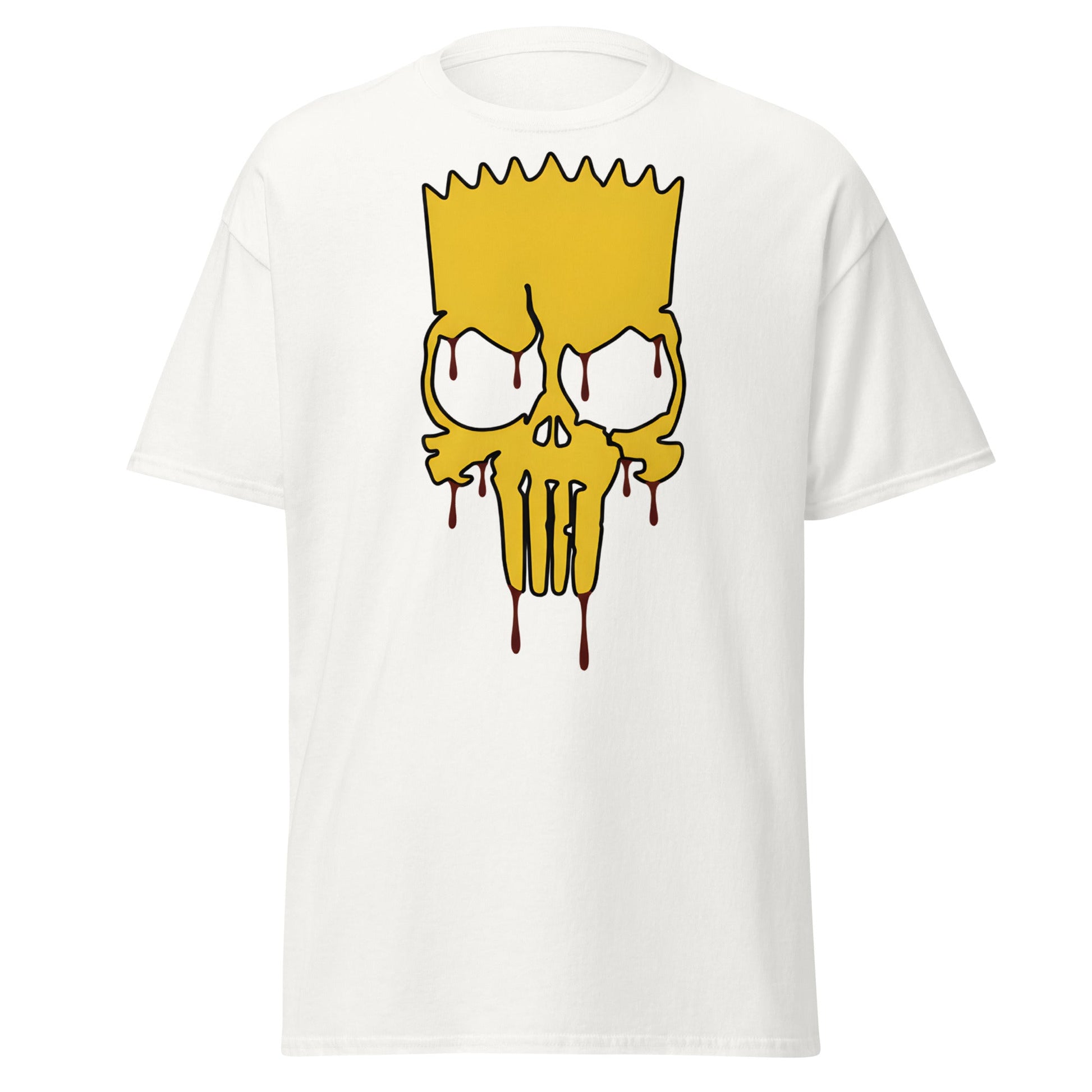 Spiky - Hair Skull Mashup T-Shirt - White - T-Shirts Online