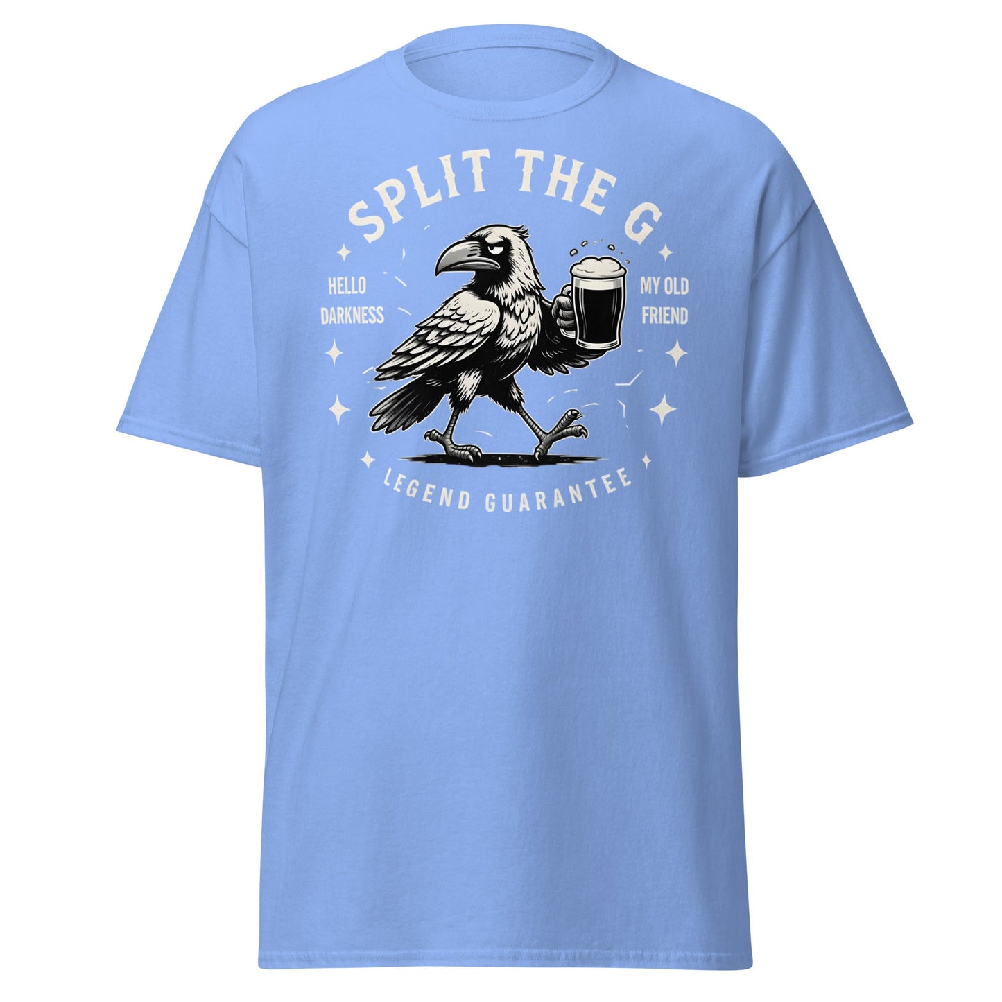 Split The G Crow Stout T-Shirt | Funny Irish Beer Tee - Carolina Blue - T-Shirts Online