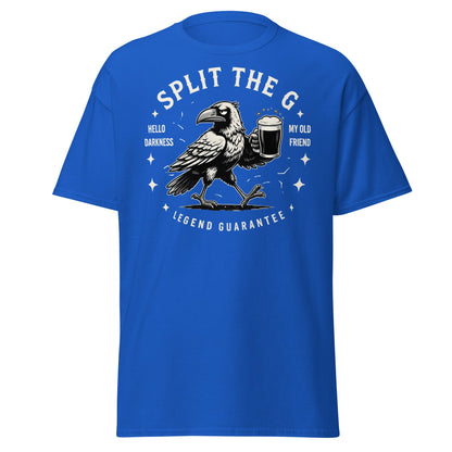 Split The G Crow Stout T-Shirt | Funny Irish Beer Tee - Royal - T-Shirts Online