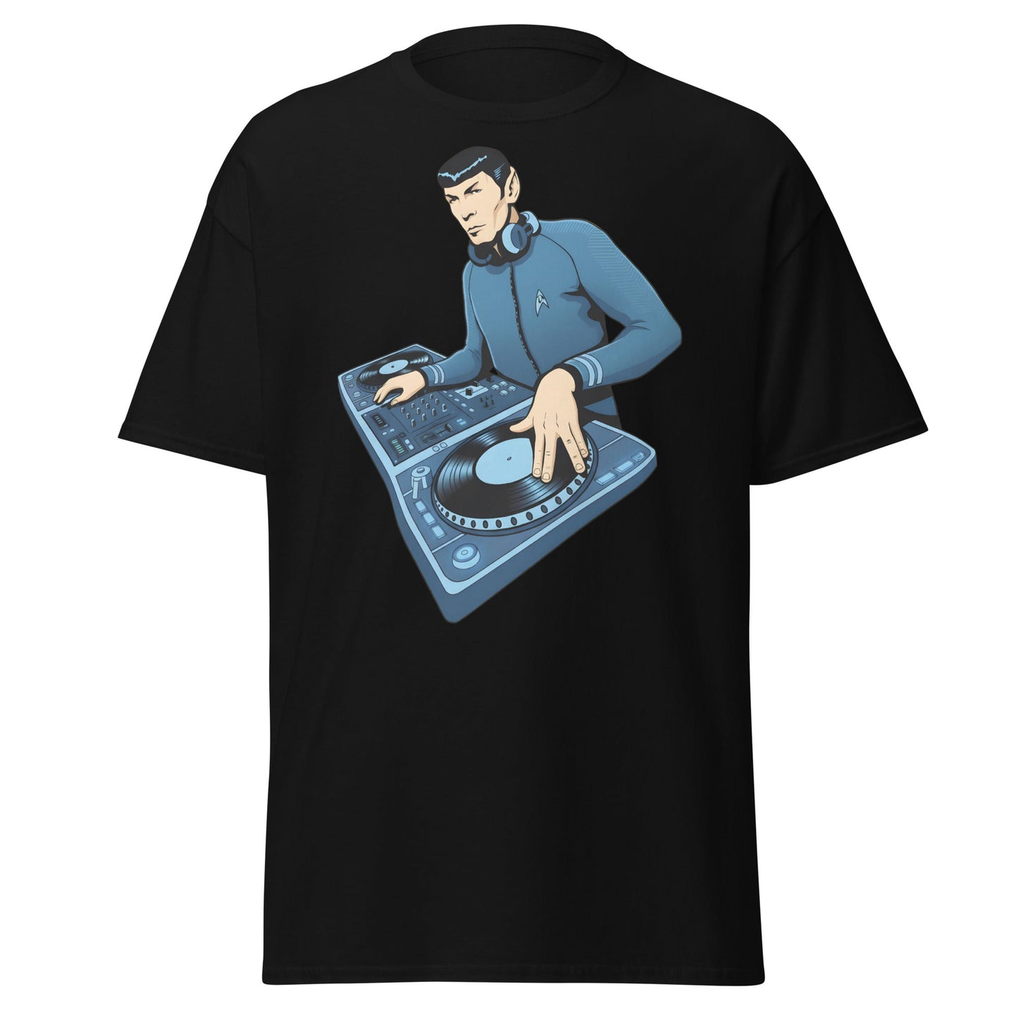 Spock DJ T-Shirt: Live Long and Drop the Bass Tee - Black - T-Shirts Online