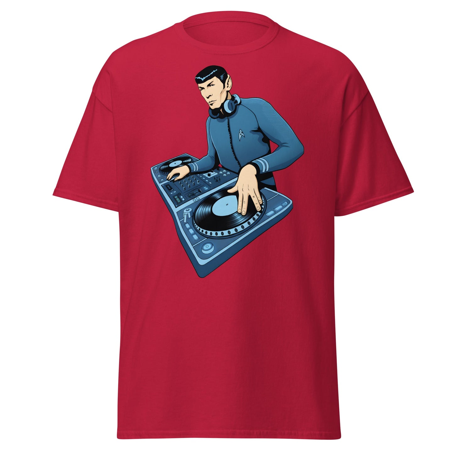 Spock DJ T-Shirt: Live Long and Drop the Bass Tee - Cardinal - T-Shirts Online