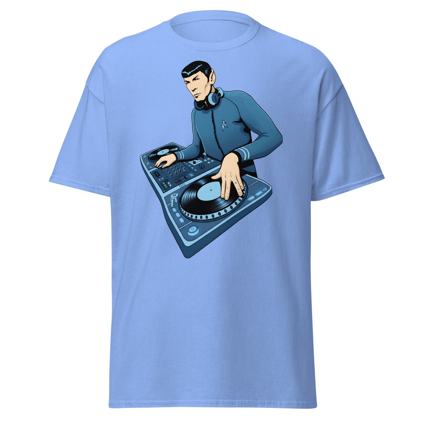 Spock DJ T-Shirt: Live Long and Drop the Bass Tee - Carolina Blue - T-Shirts Online
