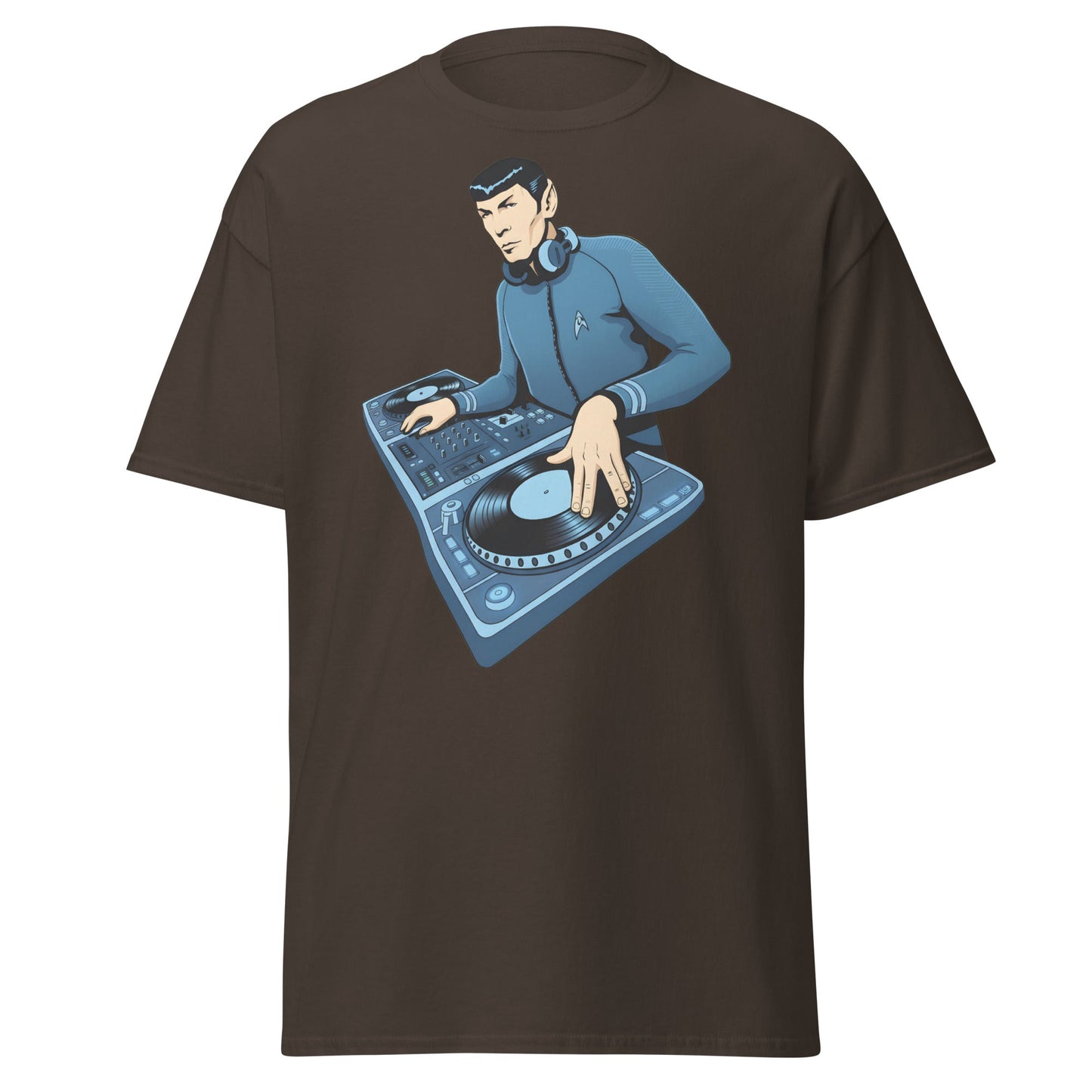 Spock DJ T-Shirt: Live Long and Drop the Bass Tee - Dark Chocolate - T-Shirts Online