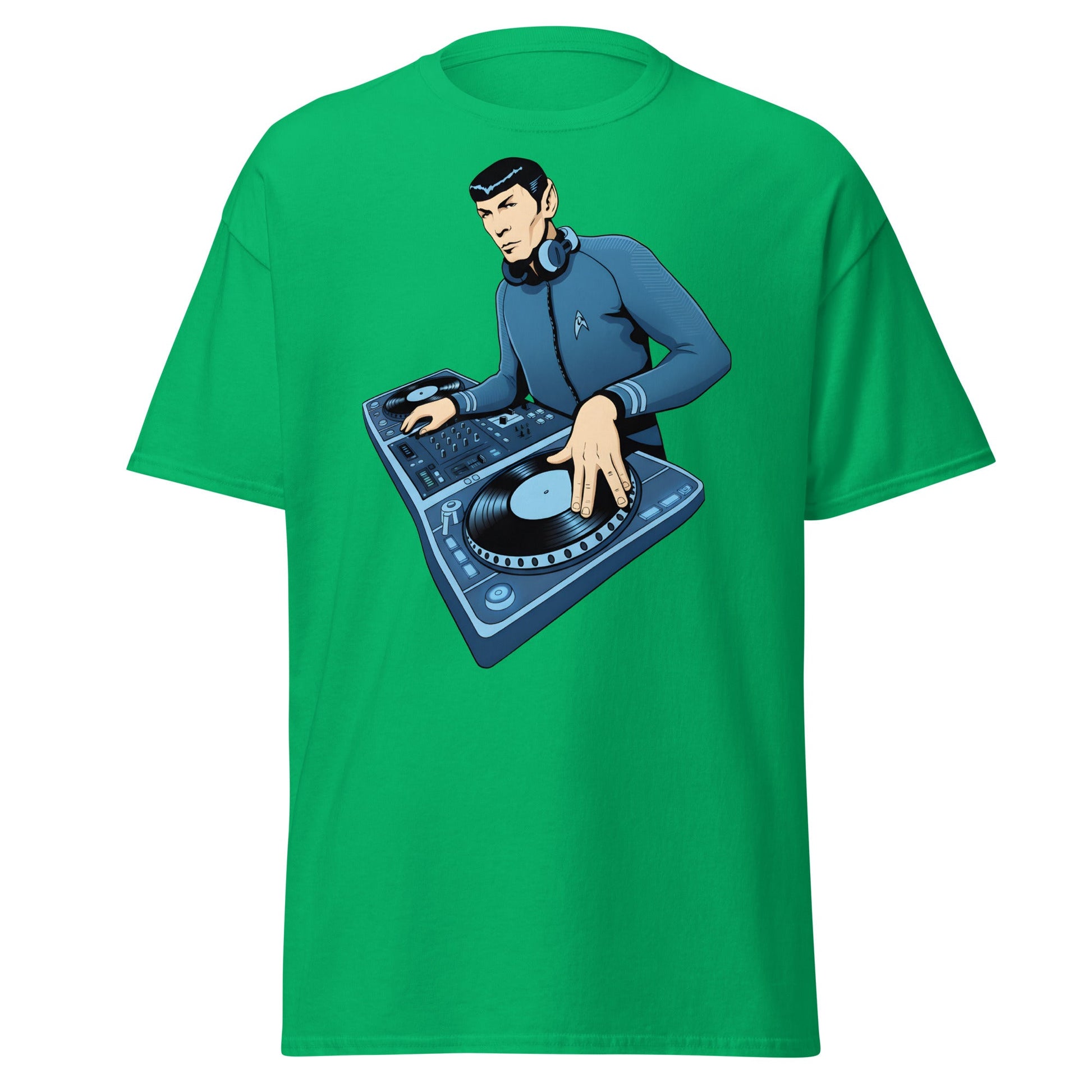 Spock DJ T-Shirt: Live Long and Drop the Bass Tee - Irish Green - T-Shirts Online