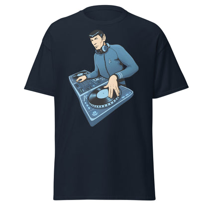 Spock DJ T-Shirt: Live Long and Drop the Bass Tee - Navy - T-Shirts Online