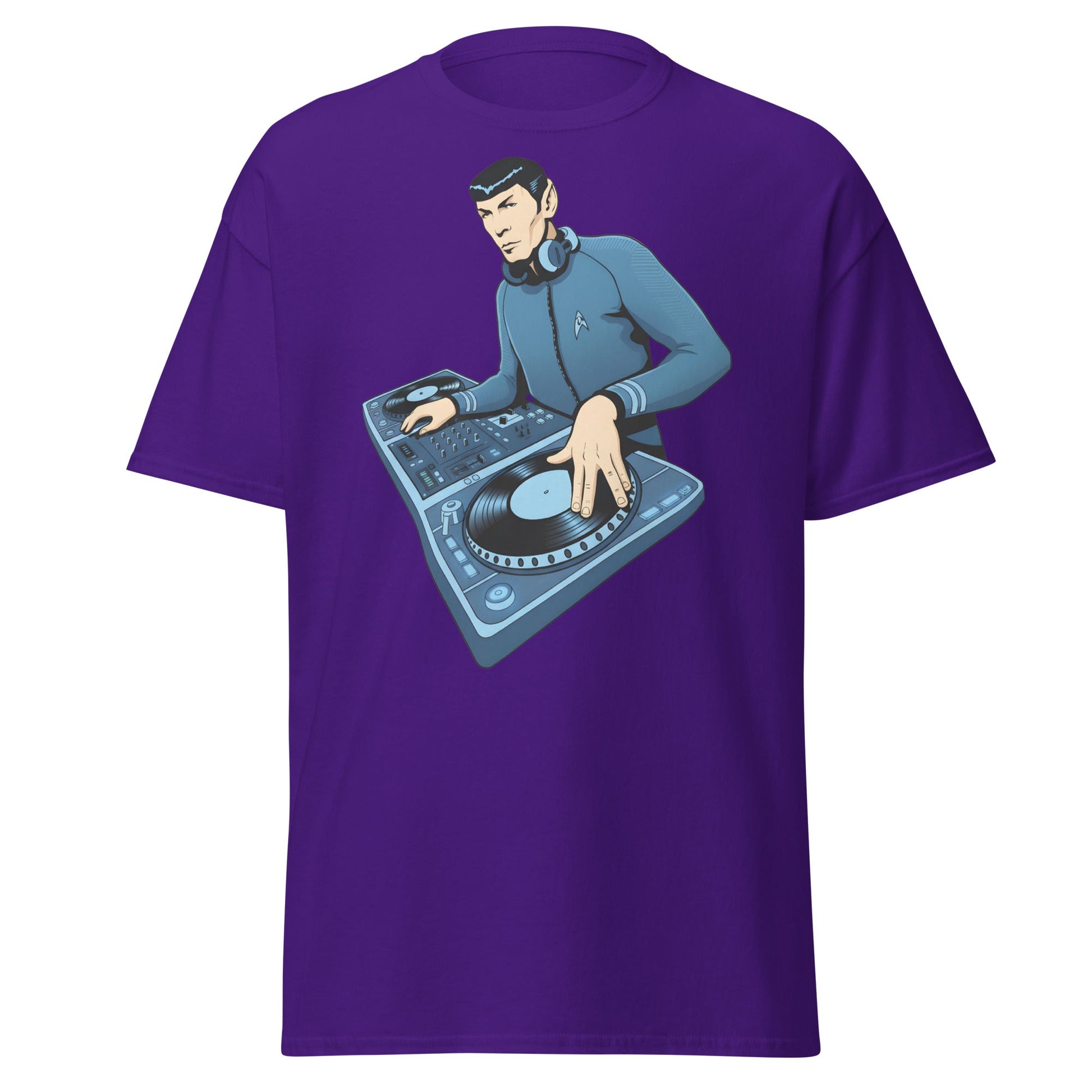 Spock DJ T-Shirt: Live Long and Drop the Bass Tee - Purple - T-Shirts Online