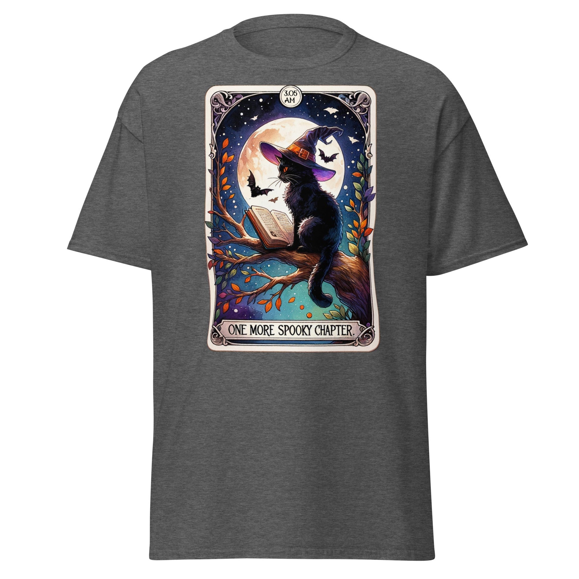 'Spooky Chapter' Cat Tarot | Tarot Card T-Shirt - Dark Heather - T-Shirts Online