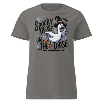 Spooky Goose On The Loose T-Shirt – Funny Halloween Tee - Charcoal - T-Shirts Online