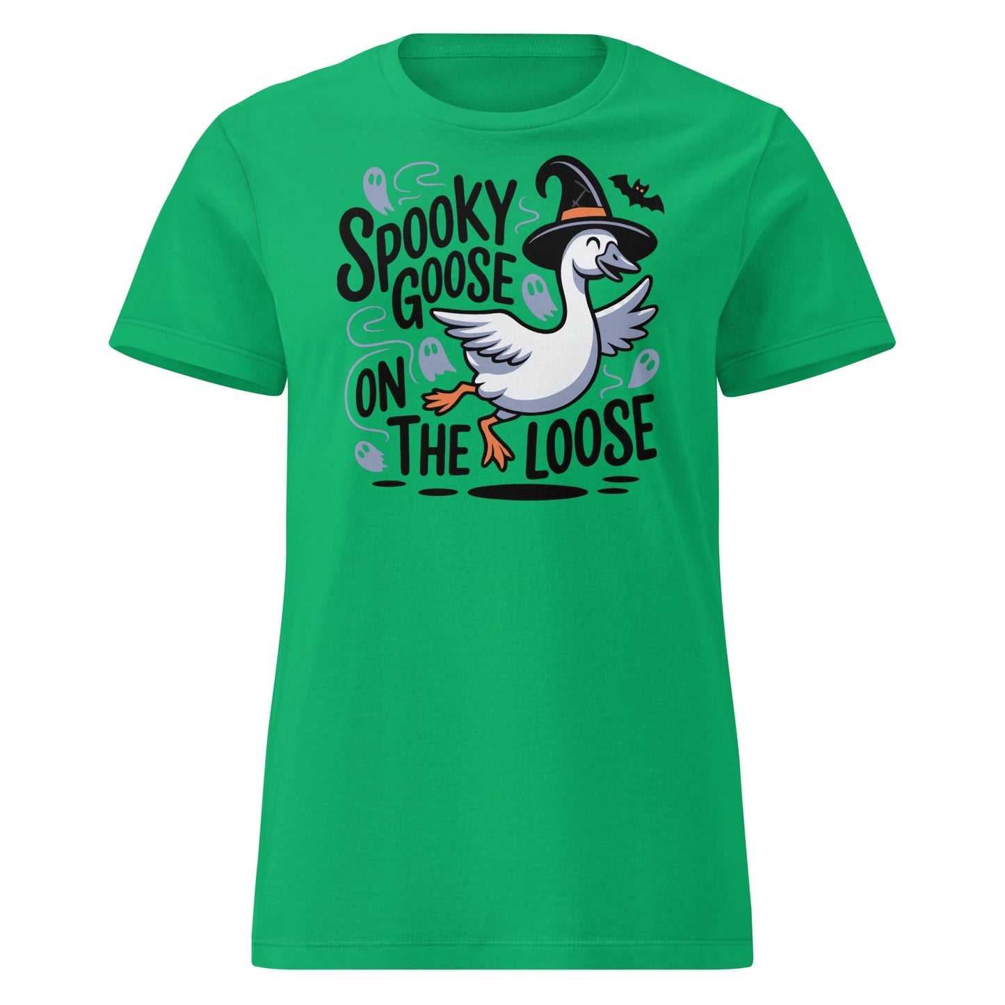 Spooky Goose On The Loose T-Shirt – Funny Halloween Tee - Irish Green - T-Shirts Online