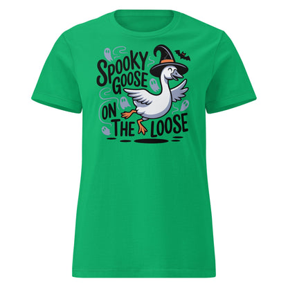 Spooky Goose On The Loose T-Shirt – Funny Halloween Tee - Irish Green - T-Shirts Online