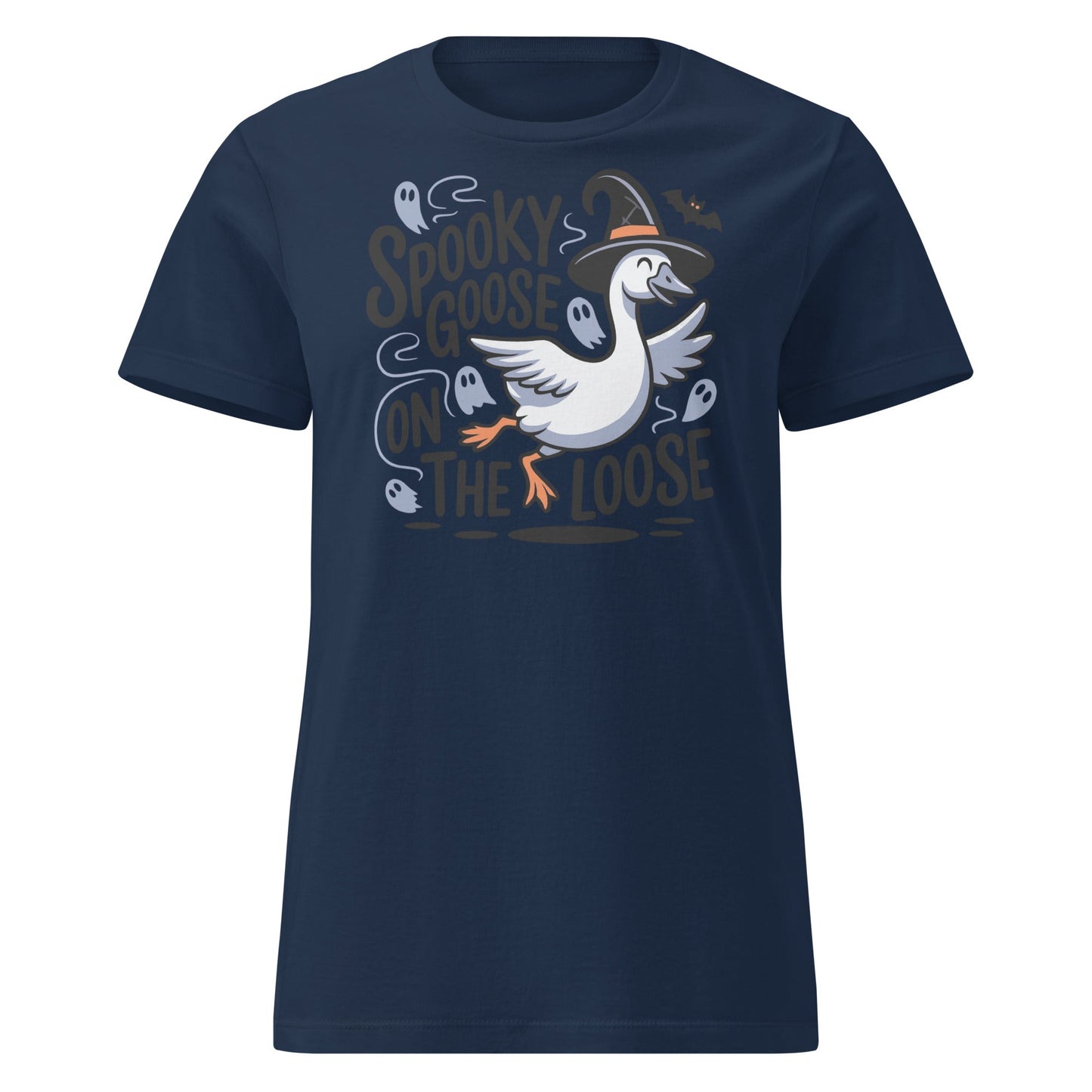 Spooky Goose On The Loose T-Shirt – Funny Halloween Tee - Navy - T-Shirts Online