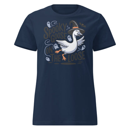 Spooky Goose On The Loose T-Shirt – Funny Halloween Tee - Navy - T-Shirts Online