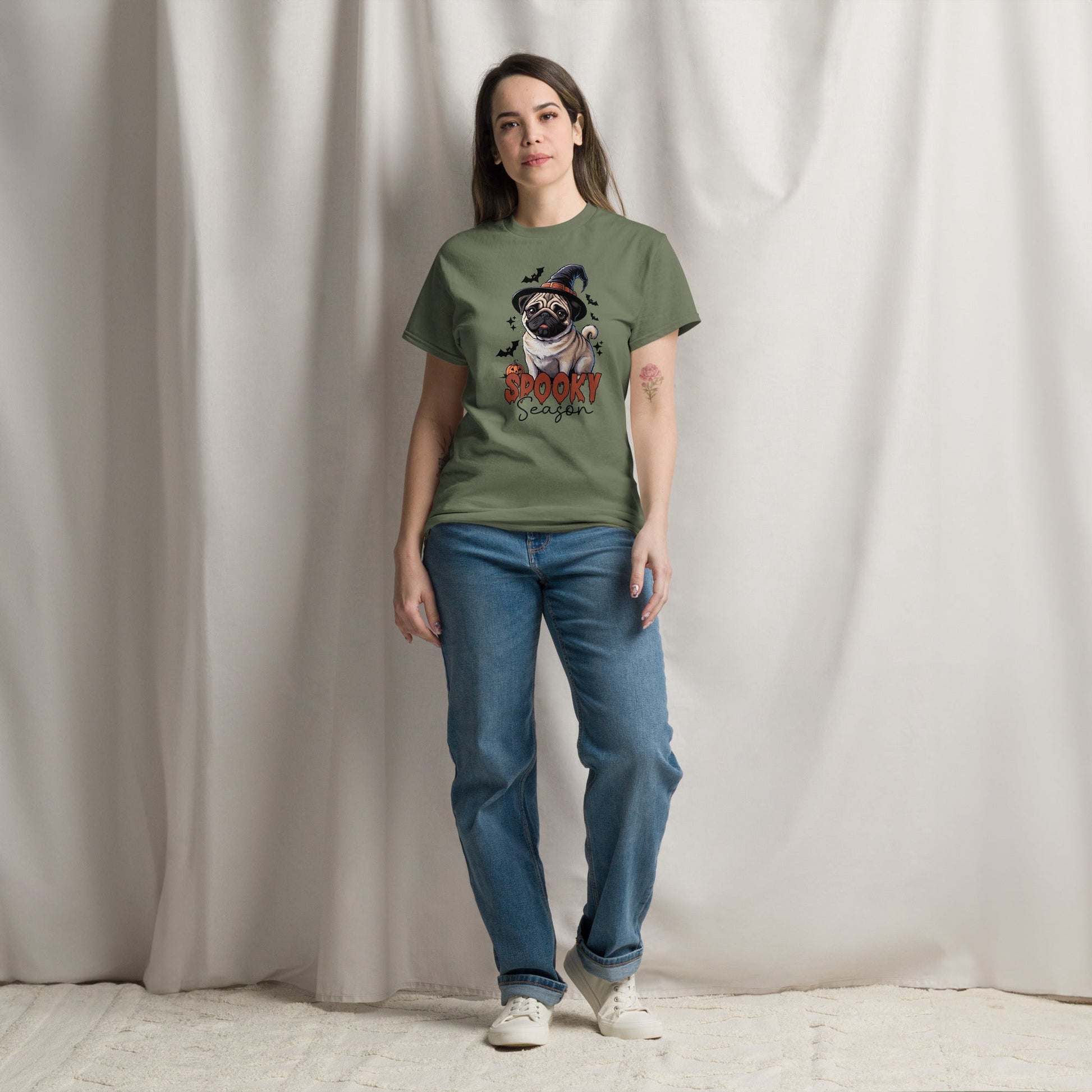 Spooky Season | Halloween | Unisex classic tee - Military Green - T-Shirts Online