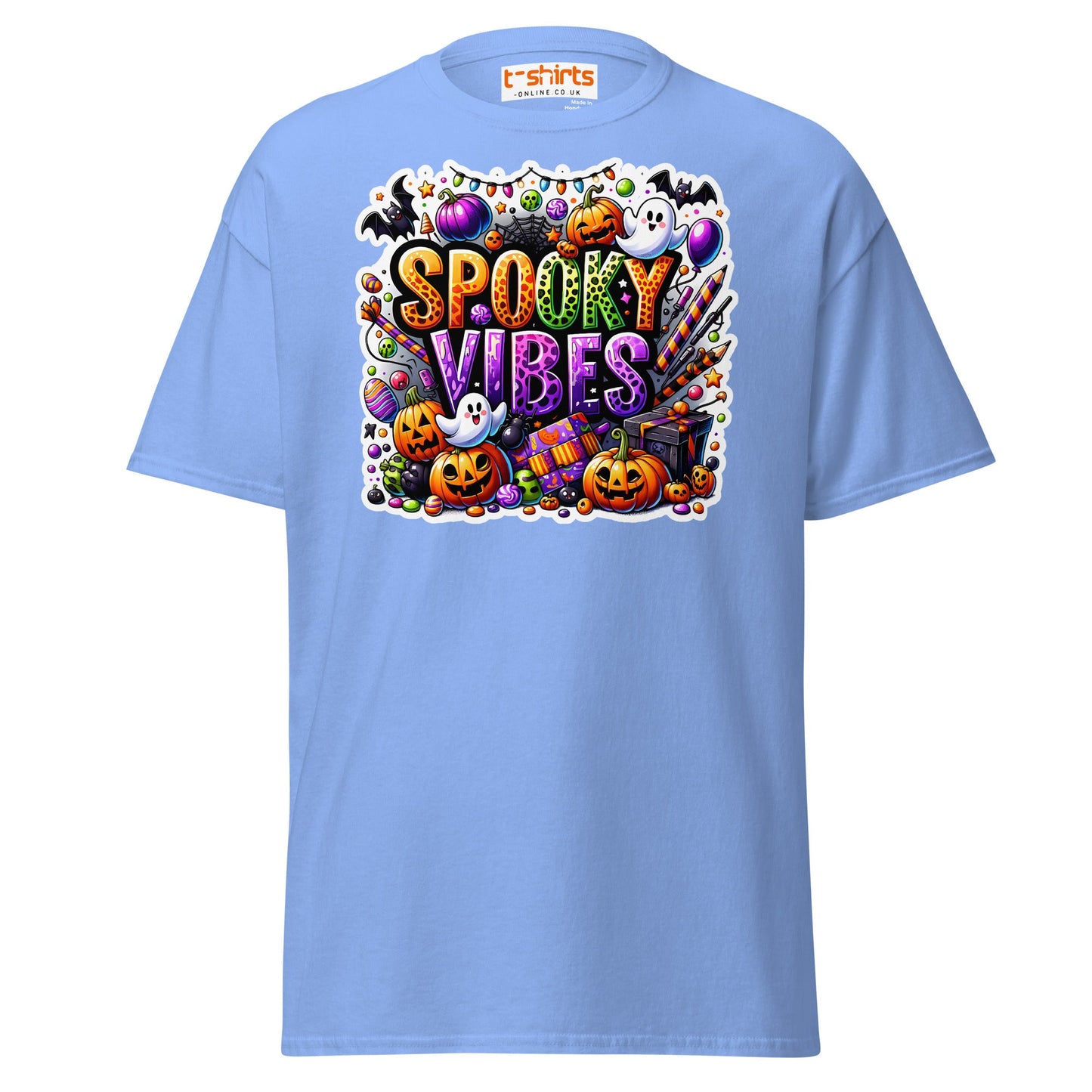 Spooky Vibes T-Shirt - Carolina Blue - T-Shirts Online