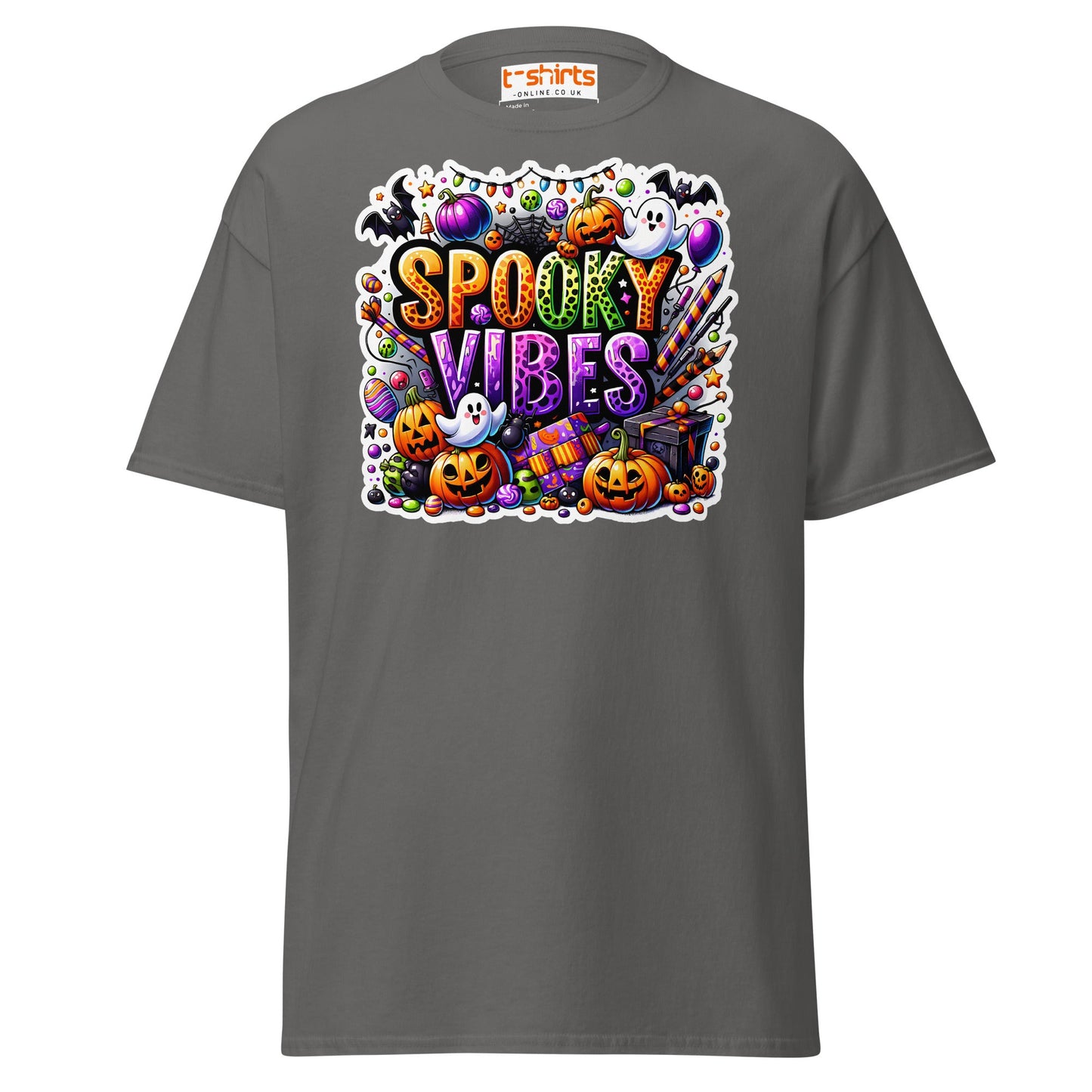 Spooky Vibes T-Shirt - Charcoal - T-Shirts Online