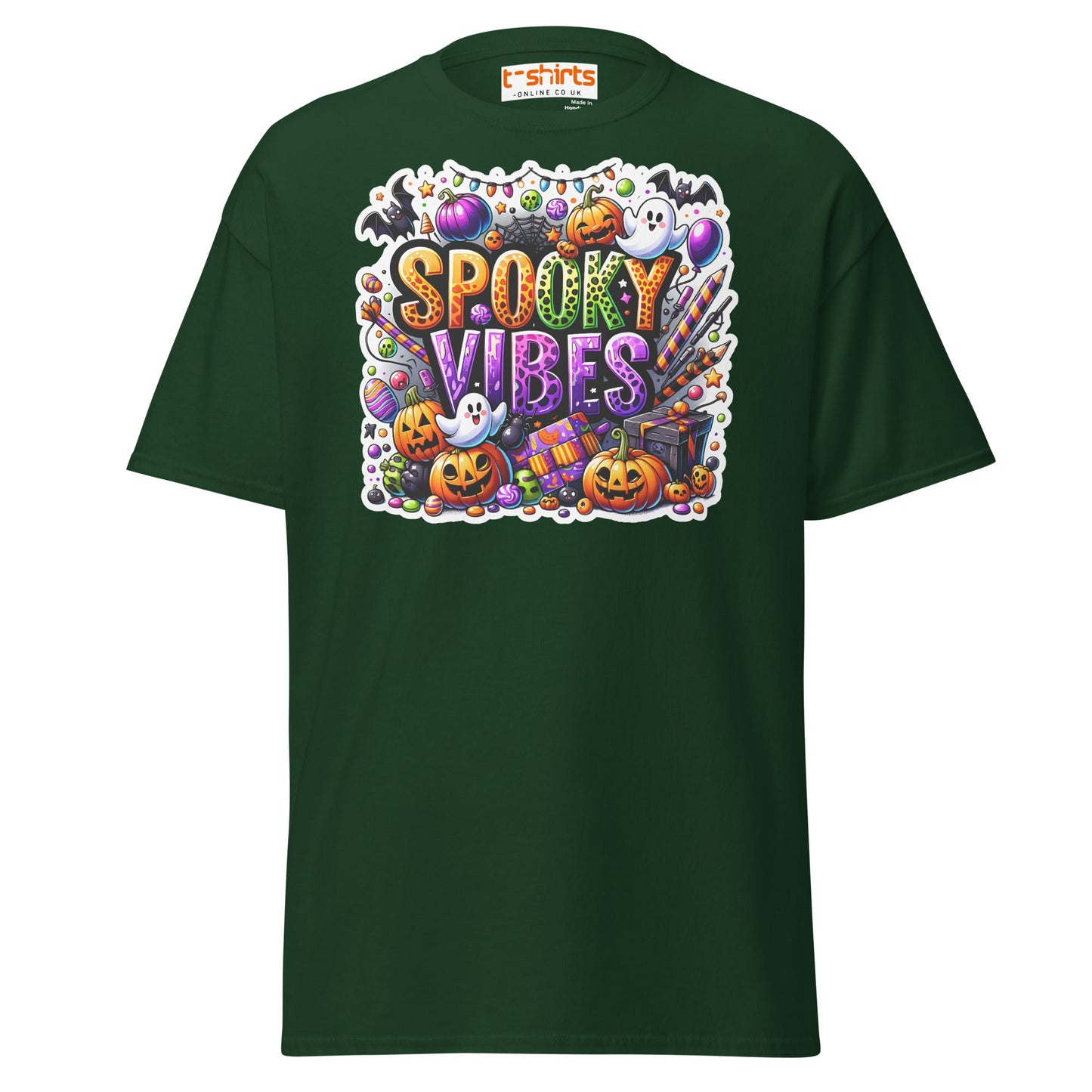 Spooky Vibes T-Shirt - Forest Green - T-Shirts Online