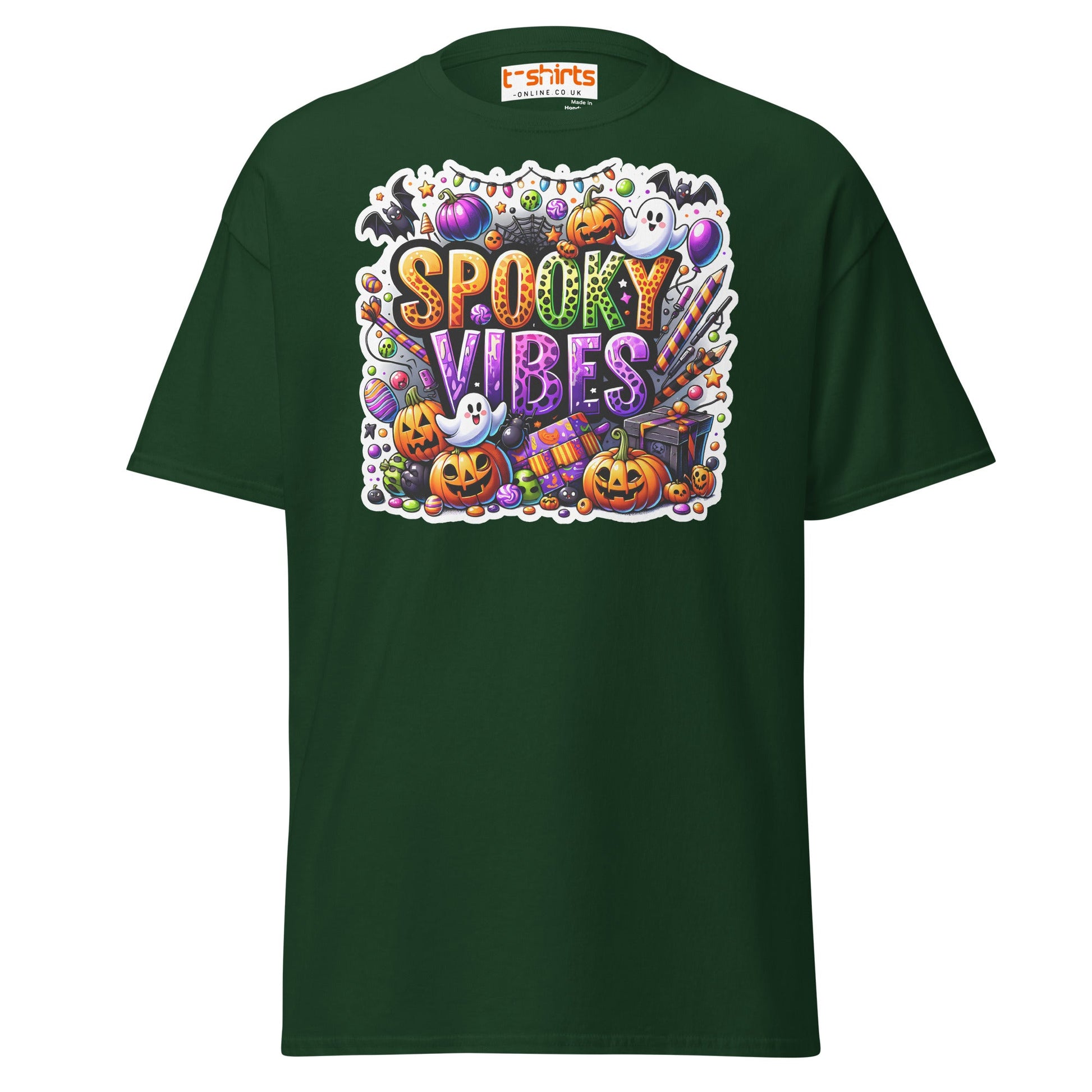 Spooky Vibes T-Shirt - Forest Green - T-Shirts Online