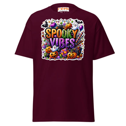 Spooky Vibes T-Shirt - Maroon - T-Shirts Online
