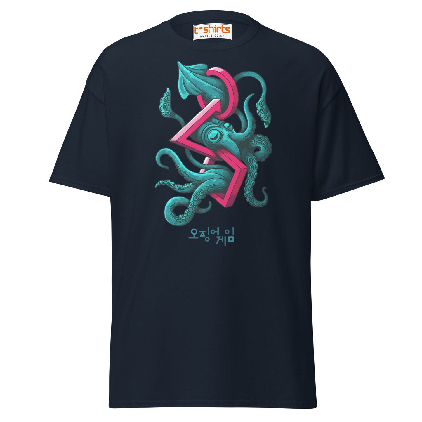 Squid Octopus Game T-Shirt – Cool Graphic Tee - Navy - T-Shirts Online