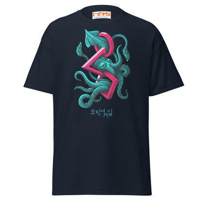 Squid Octopus Game T-Shirt – Cool Graphic Tee - Navy - T-Shirts Online