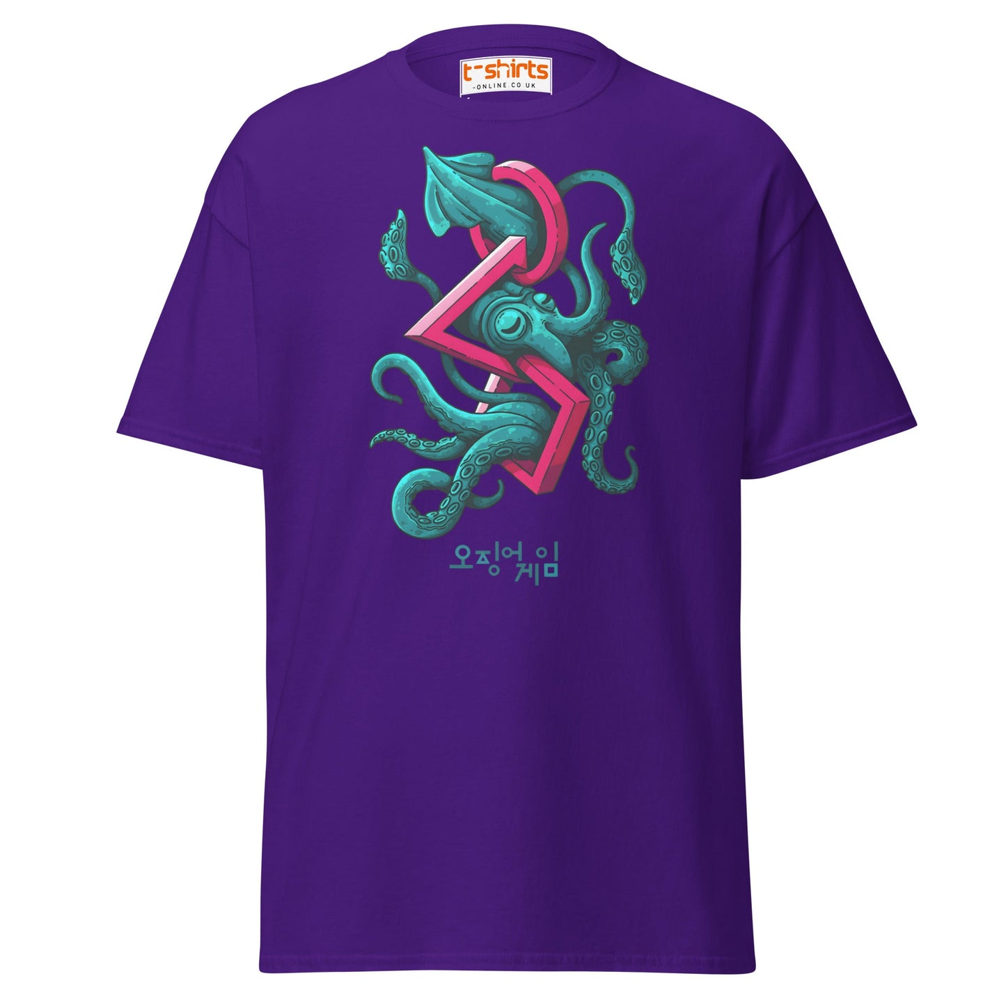 Squid Octopus Game T-Shirt – Cool Graphic Tee - Purple - T-Shirts Online