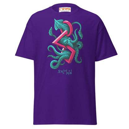 Squid Octopus Game T-Shirt – Cool Graphic Tee - Purple - T-Shirts Online