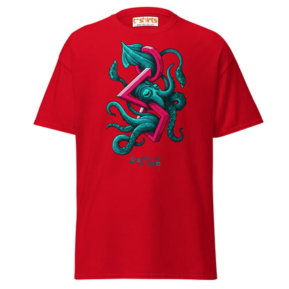 Squid Octopus Game T-Shirt – Cool Graphic Tee - Red - T-Shirts Online