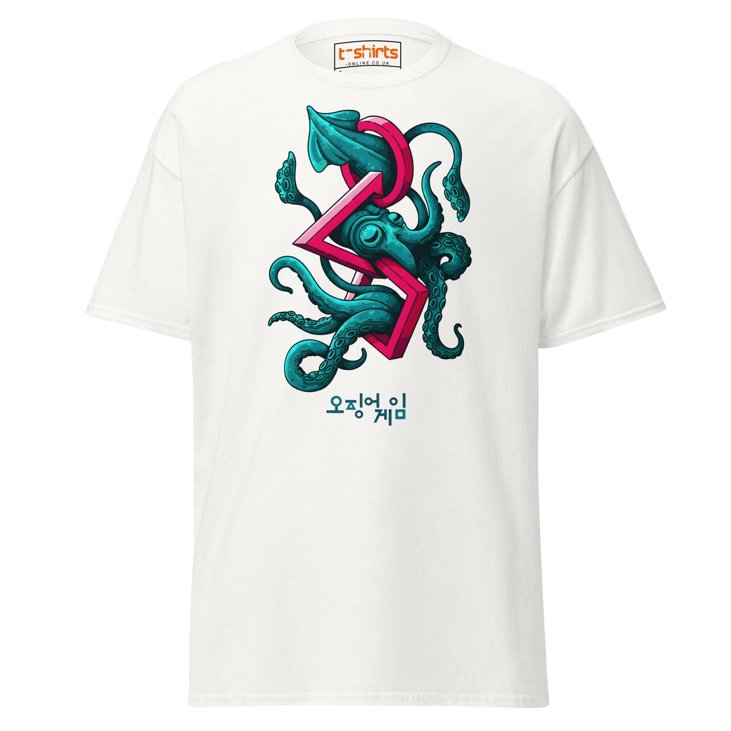 Squid Octopus Game T-Shirt – Cool Graphic Tee - White - T-Shirts Online