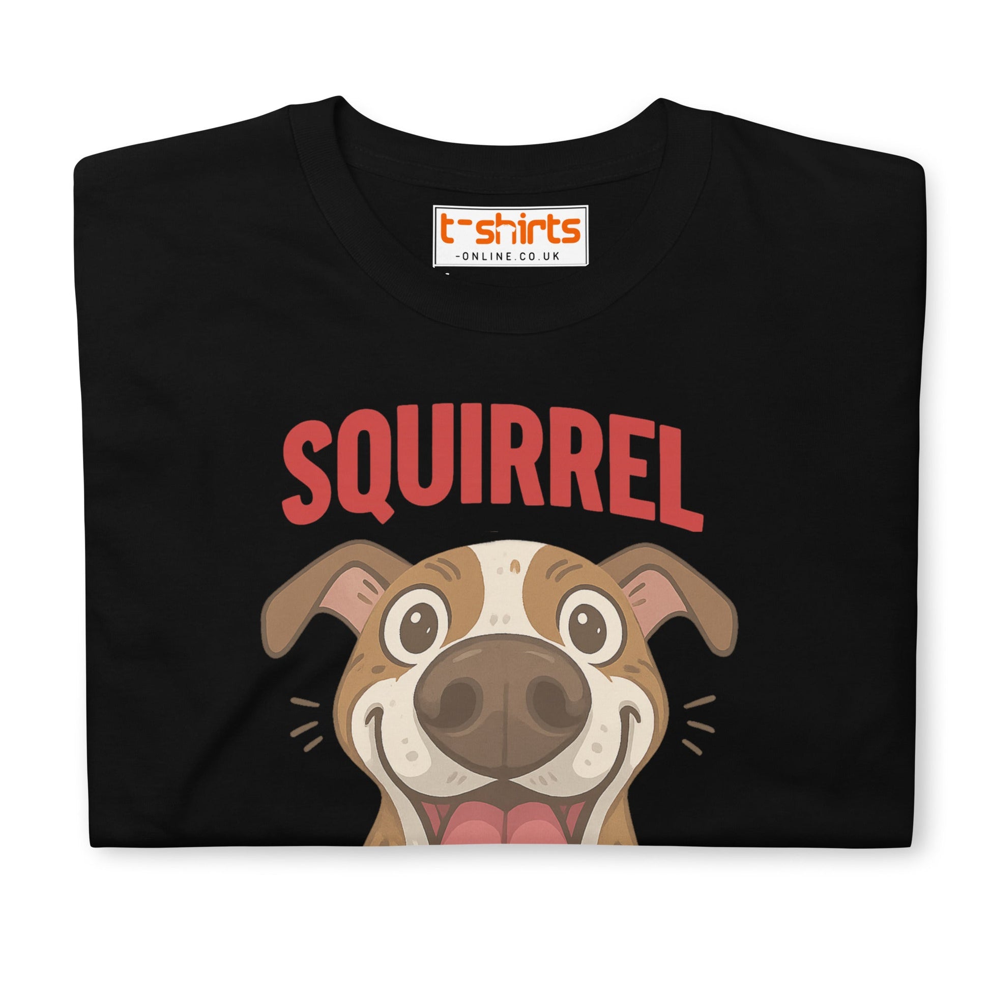 Squirrel Dog T-Shirt – Funny Excited Pup Design - Black - T-Shirts Online