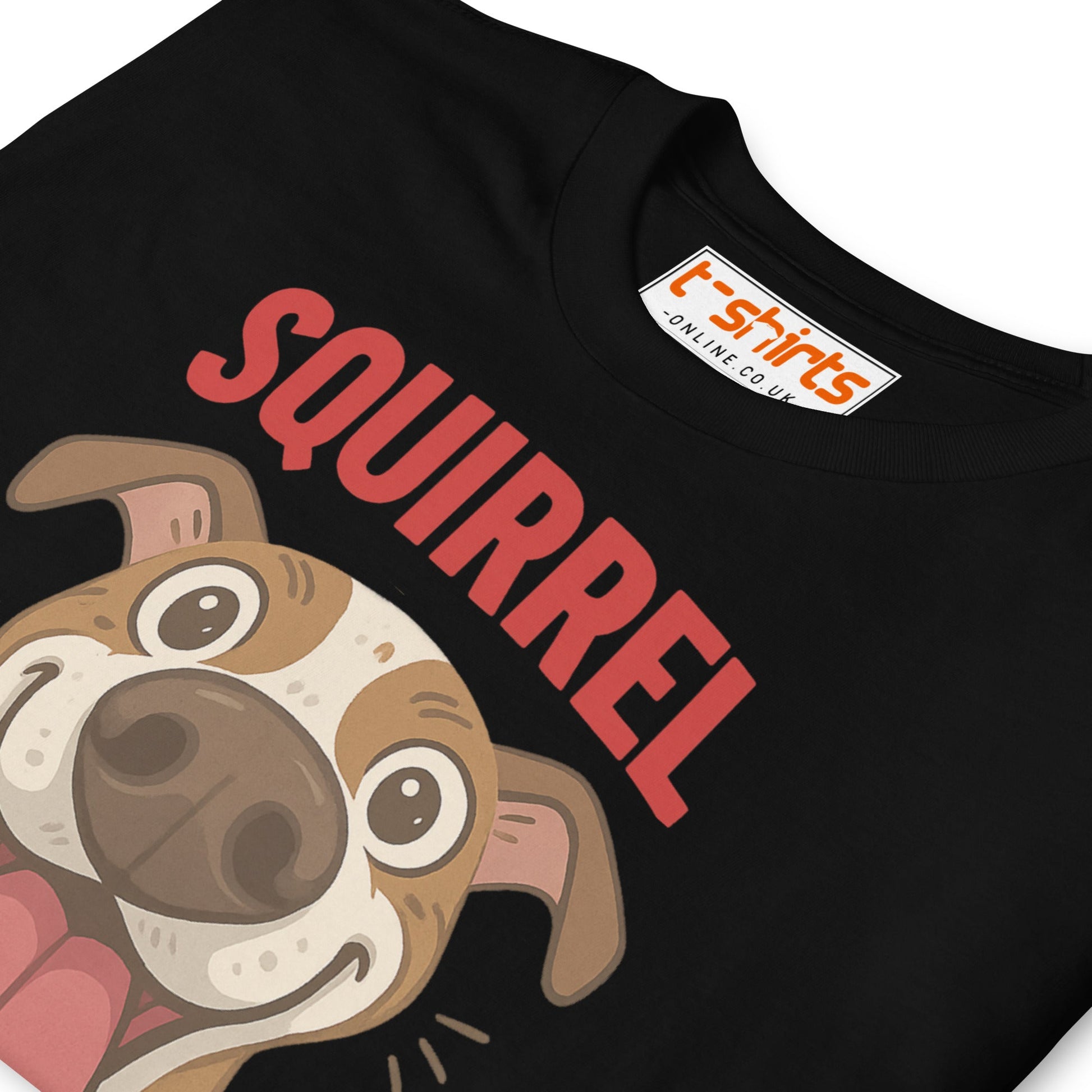 Squirrel Dog T-Shirt – Funny Excited Pup Design - Black - T-Shirts Online
